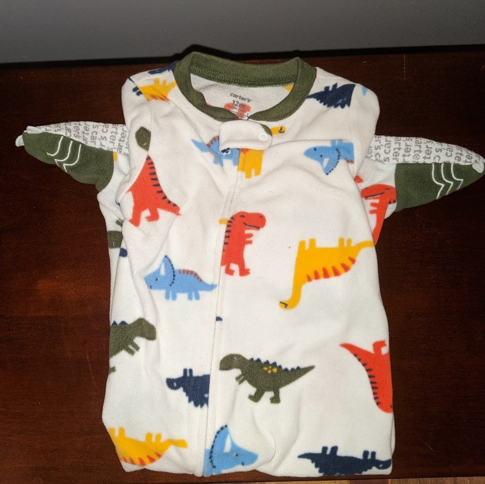 12M Fleece Dino Footie Pajamas